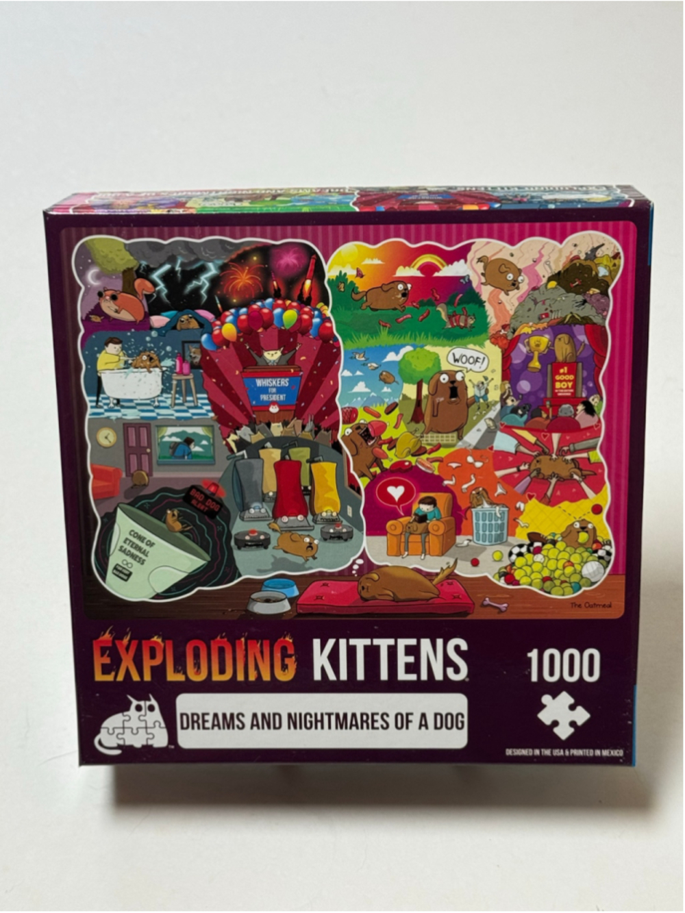 Exploding Kittens Dreams and Nightmares of a Dog 1000 Piece Puzzle NEW